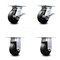 Service Caster 5 Inch Rubber on Steel Caster Set with Roller Bearing 2 Brakes and 2 Rigid SCC SCC-35S520-RSR-SLB-2-R-2 - alternate 1